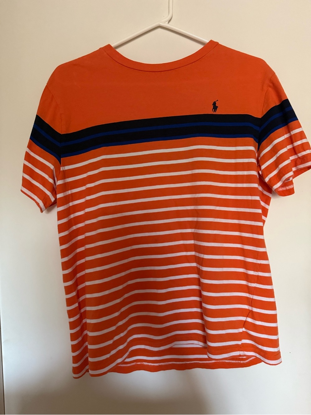 Ralph Lauren Polo | men’s vintage y2k orange striped short-sleeve t-shirt